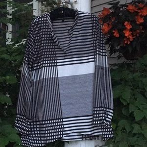 Black & Silver pattern blouse